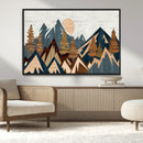 Abstract Wood Panel Effect Mountain Range Top Wall Art