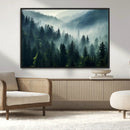 Captivating Misty Forest Wall Art Premium Canvas Print a