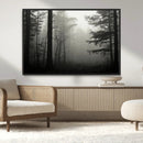 Misty Forest Wall Art Premium Canvas Print a Foggy and
