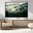 Captivating Misty Forest Wall Art Premium Canvas Print a