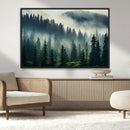 Captivating Misty Forest Wall Art Premium Canvas Print a