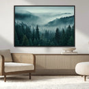 Captivating Misty Foggy Forest Wall Art Premium Canvas Print