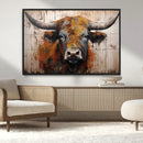 Scottish Highland Cow Cattle Art Print on Wood Style by MyGreatCanvas | Canvas Wall Art Prints | Photo Prints & Wall Decor