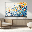 Abstract Fish Shoal Wall Art Canvas Print, Colorful Fish