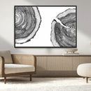 Abstract Large Tree Rings – Minimalist Black and White Wood