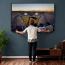 Dodger Stadium Sunset Game Triple Canvas Wall Art - Los