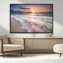 Sunset Beach Wall Art – Soothing Coastal Landscape, Ready to