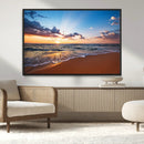 Golden Hour Beach Sunset Wall Art | Canvas Print | Ready to