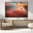 Sunset Beach Wall Art | Ocean Canvas Print | Coastal Wall