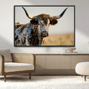 Texas Bull Longhorn Wall Art Canvas Print for Farm House by MyGreatCanvas | Canvas Wall Art Prints | Photo Prints & Wall Decor