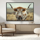 Texas Cow Longhorn Wall Art Canvas Print for Farm House Wall