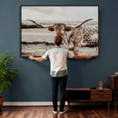 Texas Longhorn Canvas Wall Art Print – Majestic Western by MyGreatCanvas | Canvas Wall Art Prints | Photo Prints & Wall Decor