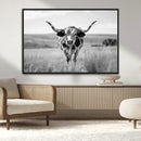 Texas Cow Longhorn Wall Art Canvas Print for Farm House Wall