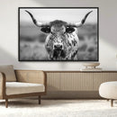 Texas Cow Longhorn Wall Art Canvas Print for Farm House Wall by MyGreatCanvas | Canvas Wall Art Prints | Photo Prints & Wall Decor