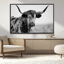 Texas Highland Cow Longhorn Canvas Print - Rustic Farmhouse by MyGreatCanvas | Canvas Wall Art Prints | Photo Prints & Wall Decor