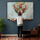 Golden Petal Wall Art Canvas Print - Silhouette Woman Wall by MyGreatCanvas | Canvas Wall Art Prints | Photo Prints & Wall Decor