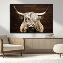 Highland Cow Wall Art Canvas Print, Rustic Farmhouse Decor,
