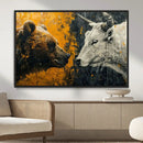 Bear and Bull Wall Art Canvas Print – Abstract Animal