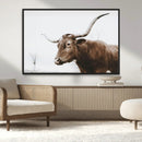 Rustic Bull Wall Art Canvas Print – Modern Longhorn