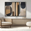 Abstract Minimalist Canvas Wall Art - Neutral Geometric