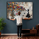Banksy Wall Art - Banksy Girl and Butterfly Explosion Wall