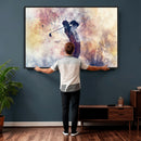 Abstract Watercolor Golf Player Wall Art Canvas Print