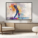 Watercolor Golf Swing Wall Art Canvas Print | Vibrant