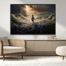 Jesus Walking on Water Wall Art Canvas Print - Religious