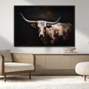 Texas Longhorn Wall Art Canvas Print | Western Ranch Decor |