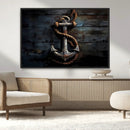 3 Panel Grunge Abstract Anchor Wall Art Canvas Print Set