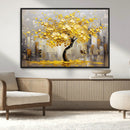 Golden Tree Canvas Print | Abstract Wall Art for Modern