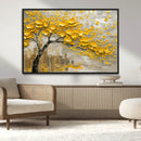 Yellow Blossom Tree Canvas Wall Art - Floral Abstract Modern