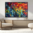 Vibrant Abstract Leaf Wall Art Canvas Print | Bold Colorful
