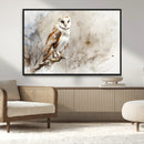 Barn Owl Wall Art | Watercolor Canvas Print | Perfect for