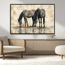 Chinese Style Abstract Black Horses Wall Art Canvas Print - by MyGreatCanvas | Canvas Wall Art Prints | Photo Prints & Wall Decor