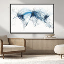 Flight Route Map Wall Art Canvas Print, Abstract Air Traffic