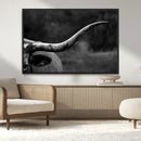Cow Longhorn Wall Art | Black and White Print | Ready to by MyGreatCanvas | Canvas Wall Art Prints | Photo Prints & Wall Decor