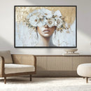 Golden Petal Wall Art - Canvas Print Flower Head Woman