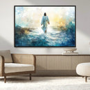 Watercolor Jesus Walking on Water Canvas Print, Christian