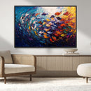 Vibrant Abstract Fish Swarm Art – Colorful Fish Inspired