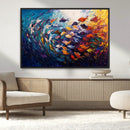 Vibrant Abstract Fish Swarm Art – Colorful Fish Inspired