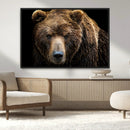 Grizzly Brown Bear Canvas Wall Art, Wildlife Animal Canvas