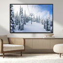 Winter Ski Lift Wall Art Print - Landscape Wall Art | Snowy