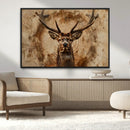 Wood Abstract Deer Wall Art | Rustic Wildlife Canvas Print |