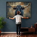 Texas Western Wall Art Canvas Print - Abstract Cow Longhorn by MyGreatCanvas | Canvas Wall Art Prints | Photo Prints & Wall Decor