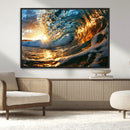 Ocean Wave at Sunset Canvas Wall Art – Vibrant Coastal Beach by MyGreatCanvas | Canvas Wall Art Prints | Photo Prints & Wall Decor