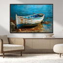 Vintage Boat on Tranquil Waters | Coastal Wall Art for