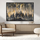 Golden Forest Abstract Wall Art | Dark Forest with Gold