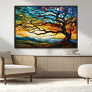Vibrant Mosaic Tree of Life Wall Art | Stained Glass Style