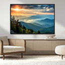 Sunrise Over Mountain Range Wall Art Canvas Print, Farmhouse
